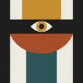 Bauhaus Eye Geometric Rug Mid Century Modern Abstract Area Mat