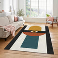 Bauhaus Eye Geometric Rug Mid Century Modern Abstract Area Mat