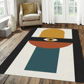 Bauhaus Eye Geometric Rug Mid Century Modern Abstract Area Mat