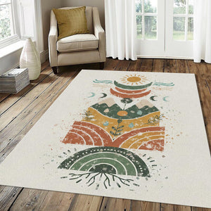 Modern Folk Art Nature Rug Spiritual Life Totem Area Mat
