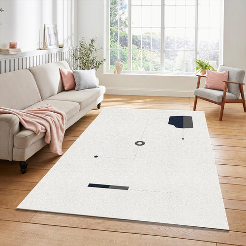 Modern Minimalist Circuit Rug Abstract Technical Schema Area Mat