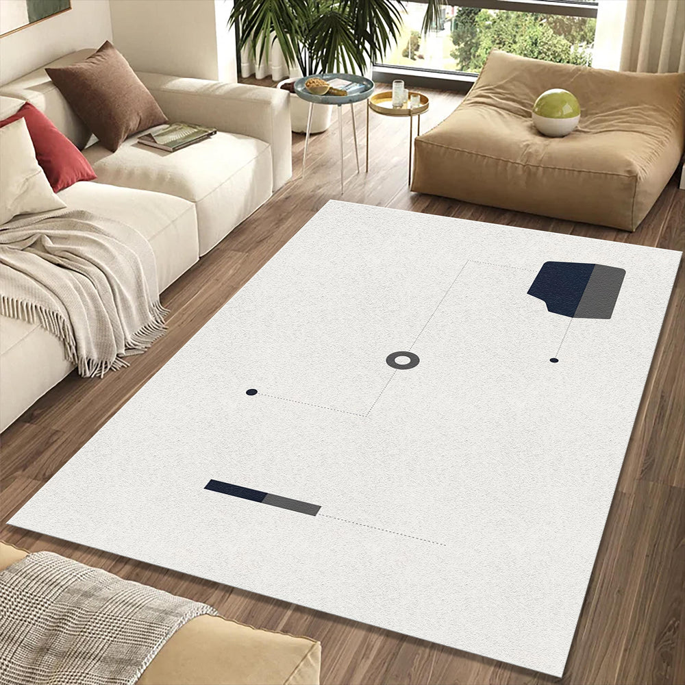 Modern Minimalist Circuit Rug Abstract Technical Schema Area Mat