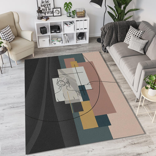 Modern Abstract Woman Silhouette Rug