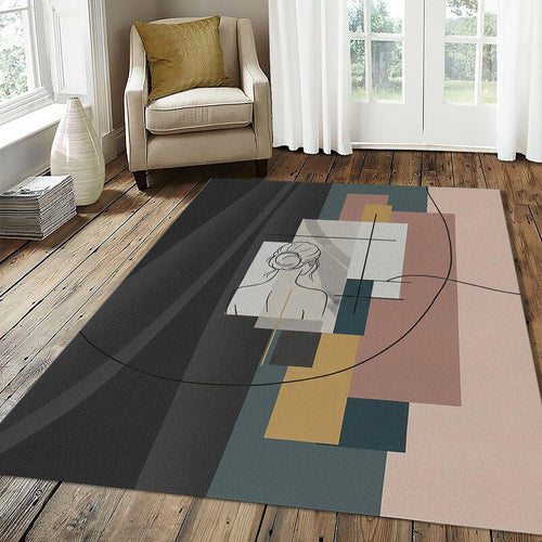 Modern Abstract Woman Silhouette Rug