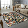Modern Brutalist Geometric Rug Isometric 3D Pattern Area Mat Mid