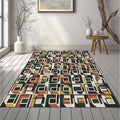 Modern Brutalist Geometric Rug Isometric 3D Pattern Area Mat Mid