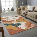 Modern Desert Landscape Rug Winding River & Canyon Area Mat