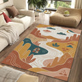Modern Desert Landscape Rug Winding River & Canyon Area Mat