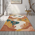 Modern Desert Landscape Rug Winding River & Canyon Area Mat