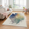 Modern Abstract Geometric Watercolor Rug