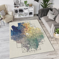 Modern Abstract Geometric Watercolor Rug