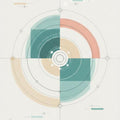 Modern Futuristic Compass Rug Abstract Geometric Technical Area