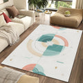 Modern Futuristic Compass Rug Abstract Geometric Technical Area