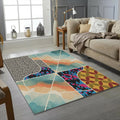 Modern Eclectic Patchwork Rug Abstract Multi-Pattern Area Mat