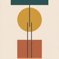Bauhaus Geometric Area Rug Mid Century Modern Abstract Mat