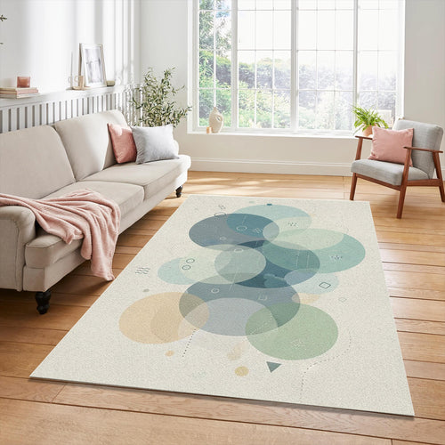 Minimalist Slate Blue & Sage Green Rug