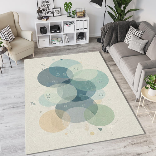 Minimalist Slate Blue & Sage Green Rug