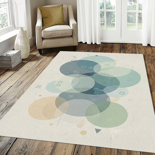 Minimalist Slate Blue & Sage Green Rug
