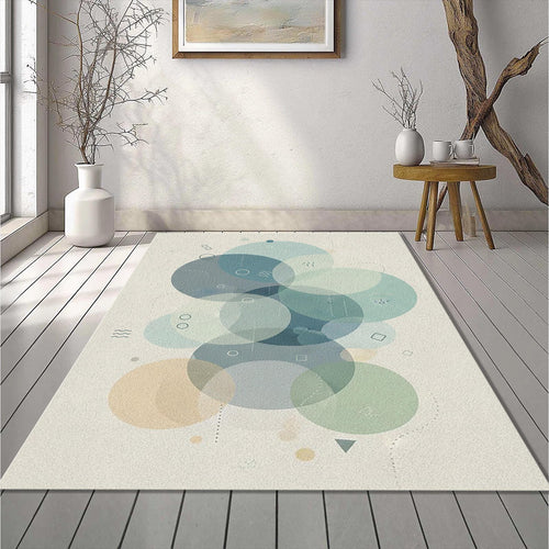 Minimalist Slate Blue & Sage Green Rug