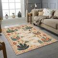 Modern Folk Tribal Path Rug Ethnic Boho Symbols Area Mat