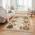 Modern Folk Tribal Path Rug Ethnic Boho Symbols Area Mat
