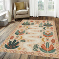Modern Folk Tribal Path Rug Ethnic Boho Symbols Area Mat