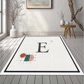 Minimalist Letter E Rug Modern Typography Initial Area Mat