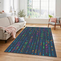 Cyberpunk Digital Code Rug Neon Matrix Style Area Mat Tech Gamer