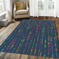 Cyberpunk Digital Code Rug Neon Matrix Style Area Mat Tech Gamer