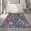 Modern Abstract Glitch Art Rug Vibrant Pixel Mosaic Area Mat