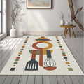 Modern Kitchen Utensils Rug Minimalist Culinary Totem Area Mat