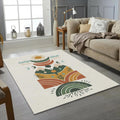 Modern Boho Celestial Rug Sun and Moon Nature Area Mat Terracotta