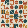 Modern Bauhaus Geometric Rug Mid Century Modern Grid Area Mat
