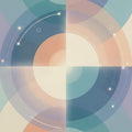 Modern Abstract Celestial Rug Overlapping Circles Area Mat Pastel