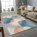 Modern Abstract Celestial Rug Overlapping Circles Area Mat Pastel