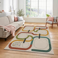 Modern Schematic Path Rug Minimalist Abstract Geometric Area Mat