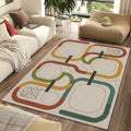 Modern Schematic Path Rug Minimalist Abstract Geometric Area Mat