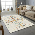 Modern Geometric Logic Rug Abstract Symmetric Grid Area Mat