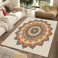 Bohemian Mandala Area Rug Ornate Terracotta & Navy Blue Floor Mat