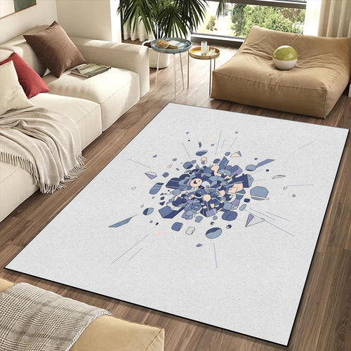 Modern Abstract Geometric Explosion Rug