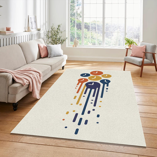 Time Surrealist Rug Abstract Melting Clocks Area Mat Modern