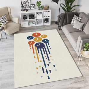 Time Surrealist Rug Abstract Melting Clocks Area Mat Modern