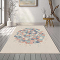 Modern Abstract Floral Bloom Rug Organic Pastel Petals Area Mat