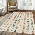 Modern Cryptography Abstract Rug Minimalist Glyphs & Symbols Area