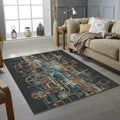 Industrial Steampunk Area Rug Abstract Mechanical Circuitry Mat