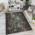 Industrial Steampunk Area Rug Abstract Mechanical Circuitry Mat