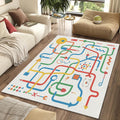 Creative Flow Abstract Rug Modern Infographic Area Mat Playful