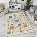 Modern Technical Circuitry Rug Abstract Motherboard Area Mat
