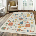 Modern Technical Circuitry Rug Abstract Motherboard Area Mat