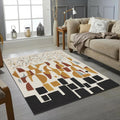 Modern Abstract Geometric Rug Urban Rhythm Cityscape Area Mat